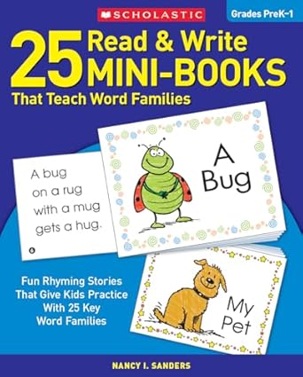 25 read and write mini books that teach word families 1st edition nancy i sanders 0439155878, 978-0439155878