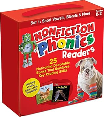 nonfiction phonics readers set 1 short vowels blends and more 1st edition liza charlesworth 1338894722,