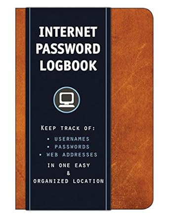 internet password logbook keep track of usernames passwords web addresses in one easy and organized location