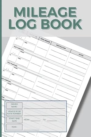 mileage log book track daily miles vehicle expenses and maintenance for self employed professionals