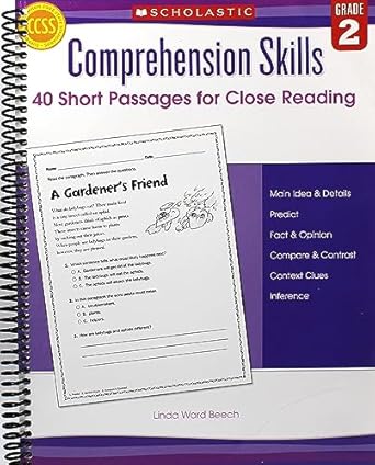 scholastic teaching resources sc 546053 comprehension skills gr 2 40 short passages for close reading 1st