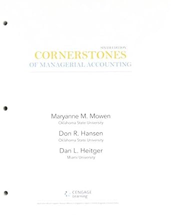 bundle cornerstones of managerial accounting loose leaf version 6th + lecture tools printed access card +