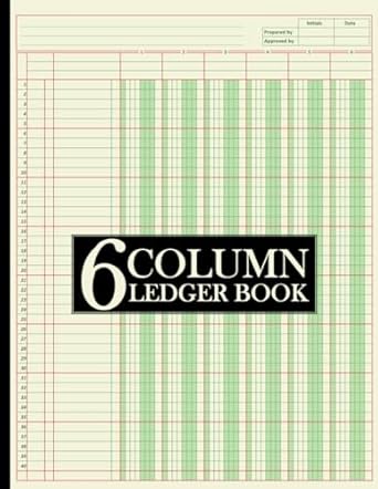 6 column ledger book / columnar pad six columns account analysis notepad for bookkeeping 100 pages cream