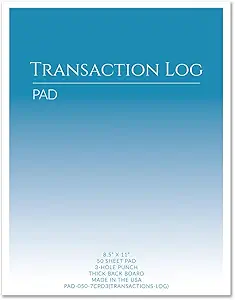 bookfactory transaction notepad/transactions pad/ledger/top bound register notepads 1 notepad 50 pages 8 5 x
