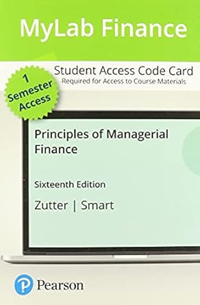 principles of managerial finance mylab finance with pearson etext access code 1st edition chad zutter ,scott