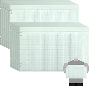 200 pcs 30 columns accounting ledger book columnar pad sheet ruled ledger paper bookkeeping green double page