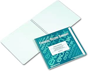 ekonomik r wirebound check register accounting system 8 3/4 x 10 40 page book green white 1st edition 