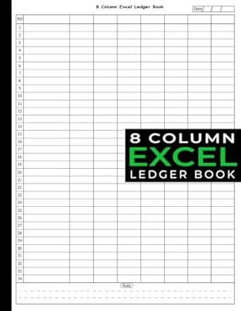 8 column excel ledger book ledger books for bookkeeping business tracker book excel spreadsheet notebook