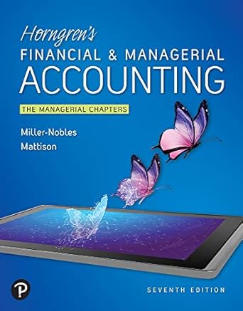 horngrens financial and managerial accounting the managerial chapters 1st edition tracie l miller nobles