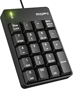 mofii wired number pad numeric keypad silent 19 keys usb numpad portable financial accounting keyboard 10 key