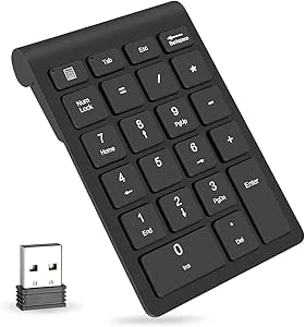 foloda wireless number pads numeric keypad numpad 22 keys portable 2 4 ghz financial accounting number