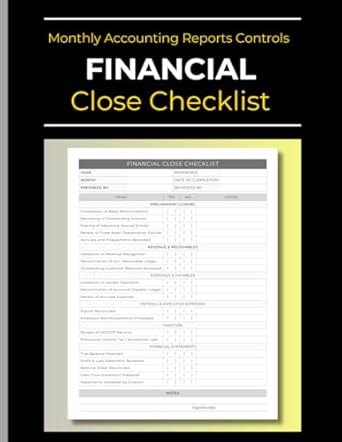 monthly financial close checklist prepare and organize your accounting report closing process log book for