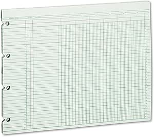 wilson jones g106 accounting sheets six column 9 1/4 x 11 7/8 100 loose sheets/pack green 1st edition