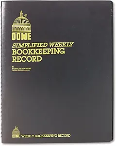 dome 600 bookkeeping record brown vinyl cover 128 pages 8 1/2 x 11 pages 1st edition  b00q4kk9c4