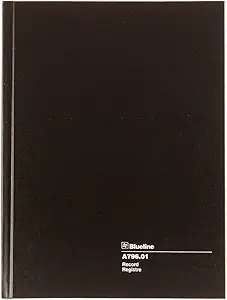 blueline record book black 10 25 x 7 69 inches 200 pages 1st edition blueline b00290lq7u