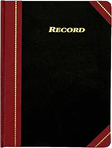 adams record ledger 8 25 x 10 75 inches 5 squares per inch 300 tinted pages black and maroon 1st edition