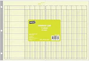 staples columnar pads 12 columns 11 x 16 5/16 1st edition staples b00mlbplri