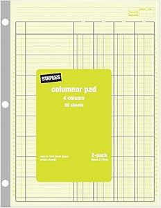 staples 217844 columnar books 100 pages green 2/pack 1st edition  b081nqljs2