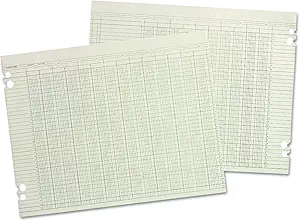 wilson jones accounting sheets 20 column 9 1/4 x 11 7/8 100 loose sheets/pack green 1st edition wilson jones