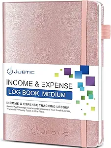 jubtic hardcover income and expense tracker notebook income and expense log book accounting ledger book with
