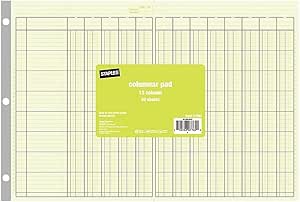 staples 217893 columnar pads 13 columns 11 inch x 16 5/16 inch each 1st edition  b0144yqixa