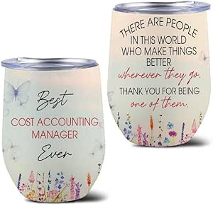 awesome cost accounting manager make world better wine tumbler stainless steel 12oz coworker appreciation