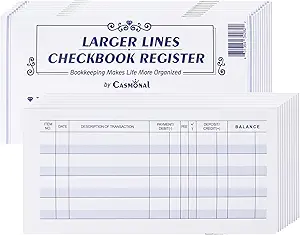 32 pack larger lines check register checkbook registers for personal checkbooks blank ledger transaction