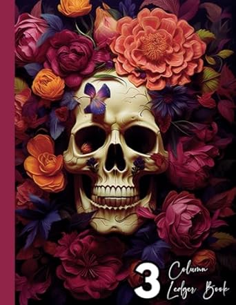 3 column skull and roses ledger book for bookkeeping and accounting an essential log book journal a