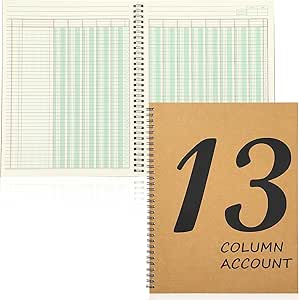 2 pcs 13 column ledger book 8 5 11inch account book notebook columnar pad columnar pad 13 columns premium