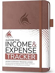 clever fox income and expense tracker accounting and bookkeeping ledger book for small business 1 year record