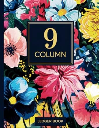 9 column ledger book for bookkeeping and accounting essential log book journal floral watercolor for small