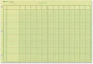 national analysis pad 13 columns green eye ease paper numbered lines side punched 11 x 16 375 50 sheets 1st
