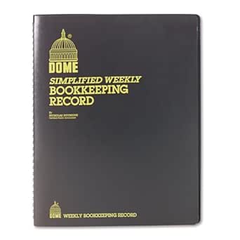dome weekly bookkeeping record book 11in x 9in brown 1st edition do me b00006ic8p