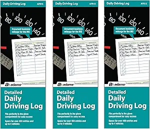 adams detailed daily driving log 400 entries 9 x 3 25 inches multi color 3 pack 1st edition adams b07p5pq571