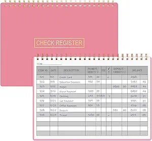 hautoco check registers for personal checkbook transaction expense ledger log book for small business