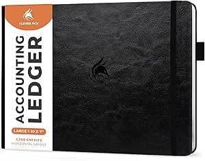 clever fox accounting ledger book horizontal columnar journal and money expense log for small business and