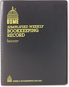 domeskin dome dom600 bookkeeping record book weekly 128 pages 9 x11 inches brown 1st edition domeskin