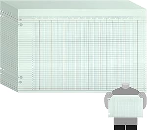 100 pcs 30 columns accounting ledger book columnar pad sheet ruled ledger paper bookkeeping green double page