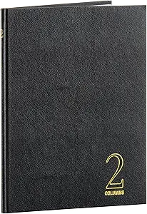 wilson jones hardbound accounting journal 9 25 x 7 inches 2 columns 80 pages 30 lines per page black 1st