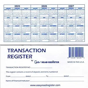 12 check registers for personal checkbook checkbook ledger transaction registers log for personal or business