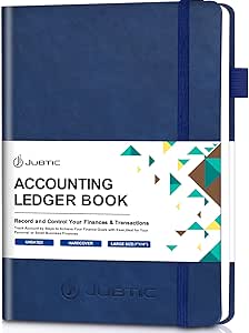 jubtic hardcover accounting ledger book bank accounting log for small business bookkeeping and personal use