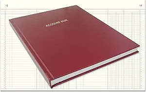 bookfactory account book ledger book accounting notebook 96 pages 8 x 10 burgundy cover section sewn