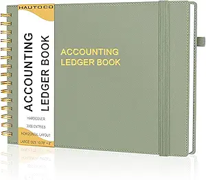 hautoco hardcover accounting ledger book for small business bookkeeping horizontal money expense tracker