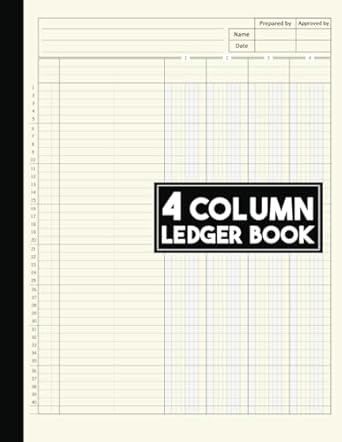 4 column accounting ledger book simple four column for bookkeeping log book for small business and personal