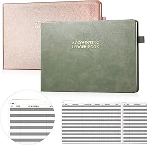 2 pieces accounting ledger book 7x10 inch horizontal expense tracker notebook financial ledger books and