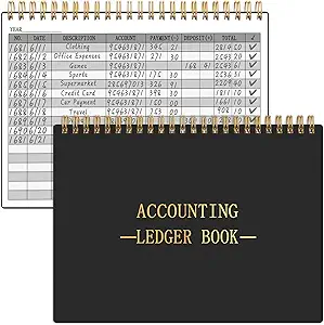 hautoco accounting ledger book a5 horizontal ledger books for small business bookkeeping expense tracker
