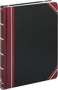 boorum and pease 21150r columnar accounting book record rule black cover 150 pages 8 1/8 x 10 3/8 1st edition