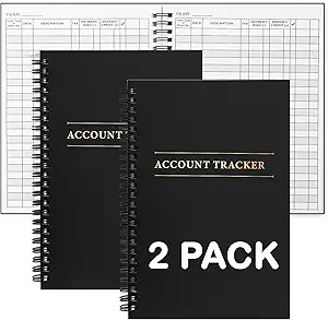 2 pack expense tracker ledger book finance book for home budget tracking business bookkeeping home budget