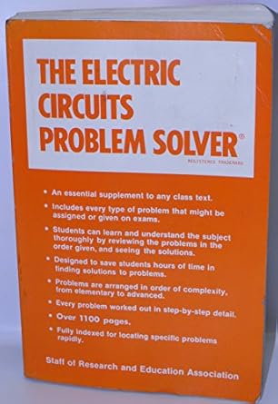 electric circuits problem solver 1st edition editors of rea ,engineering study guides 0878915176,