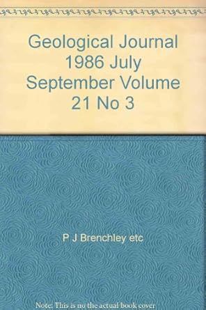 geological journal 1986 july september volume 21 no 3 1st edition p j brenchley etc b00ctn8hyw